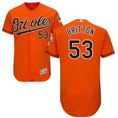 Orioles #53 Zach Britton Orange Flexbase Authentic Collection Stitched MLB Jersey